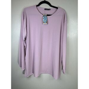 NWT Boohoo Long Sleeve Light Lavender/pink Pullover Blouse Size‎ 14 ( XL)